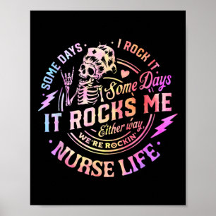 Tie dye sommige dagen ik rock het sommige dagen he poster