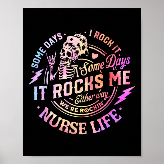 Tie dye sommige dagen ik rock het sommige dagen he poster (Voorkant)