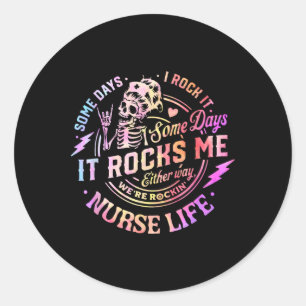 Tie dye sommige dagen ik rock het sommige dagen he ronde sticker