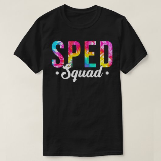 Tie Dye Sped Squad Special Teacher Terug naar Scho T-shirt (Design voorkant)
