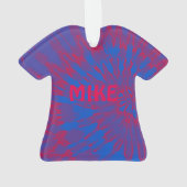 Tie Dye Spiraal Blauw en Rood Ornament (achterkant)