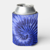 Tie-Dye spiraalwerveling - Blauw Blikjeskoeler (Blikje Voorkant)