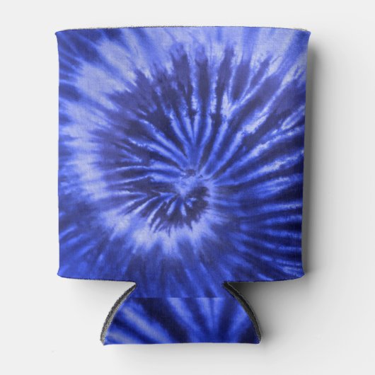Tie-Dye spiraalwerveling - Blauw Blikjeskoeler (Voorkant)