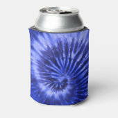 Tie-Dye spiraalwerveling - Blauw Blikjeskoeler (Blikje Achterkant)