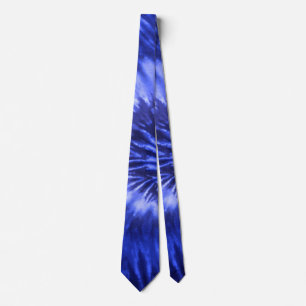 Tie-Dye spiraalwerveling - Blauw Stropdas