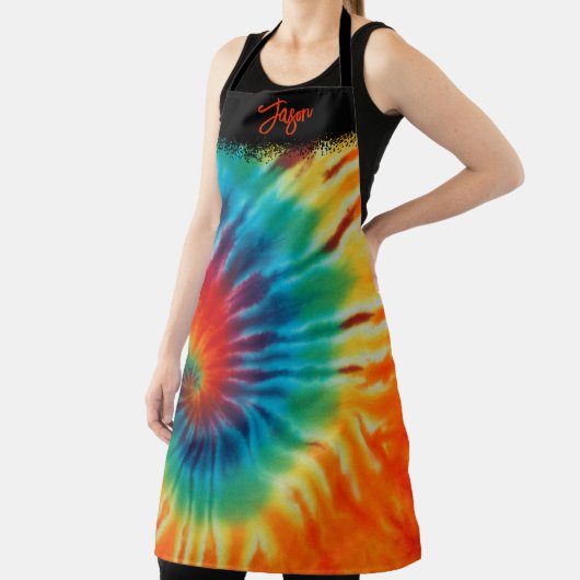 Tie Dye Spiral en Black Schort (Insitu)