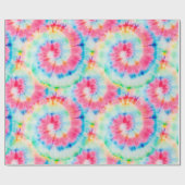 Tie Dye Spiral. Prachtige Waterverf Dirty Art. Sw Cadeaupapier (Vlak)