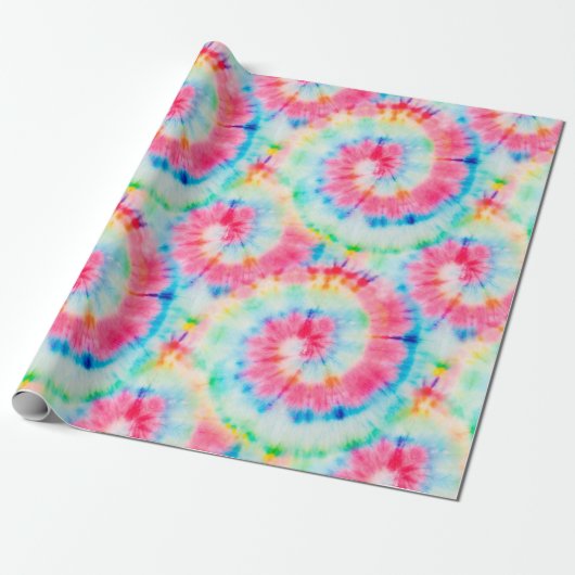 Tie Dye Spiral. Prachtige Waterverf Dirty Art. Sw Cadeaupapier (Uitgerold)
