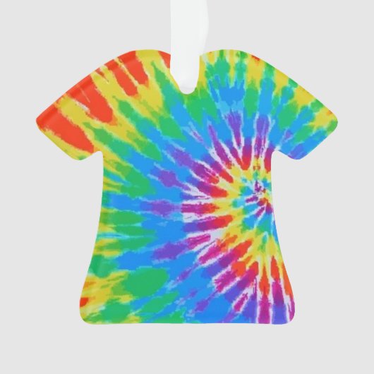 Tie Dye Spiral Rainbow Ornament (voorkant)