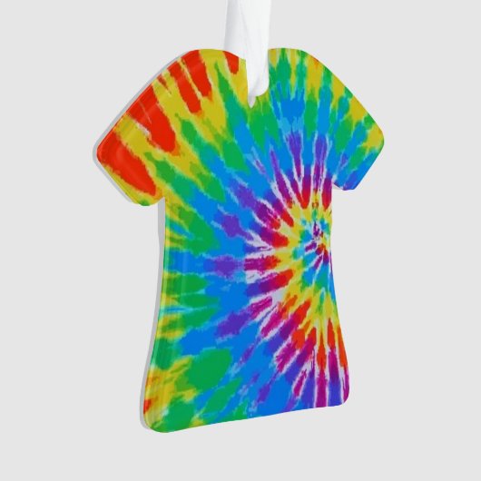 Tie Dye Spiral Rainbow Ornament (voorkant)