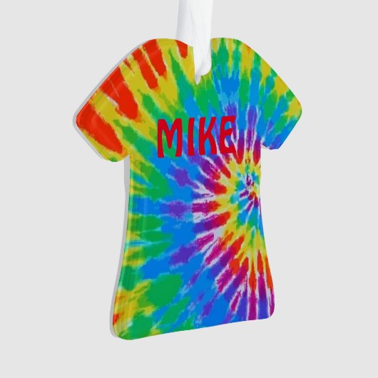 Tie Dye Spiral Rainbow Ornament (voorkant)