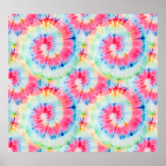 Tie Dye Spiral, waterverf kunst. Poster (Voorkant)