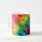 Tie dye splashy heldere kleuren koffiemok (Voorkant links)