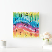 Tie Dye Square Clock Vierkante Klok (Huis)