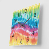 Tie Dye Square Clock Vierkante Klok (Hoek)