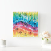 Tie Dye Square Roman Numeras Clock Vierkante Klok (Huis)