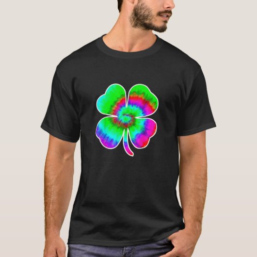 Tie Dye St Patricks Day Women Man Green Clover Iri T-shirt (Voorkant)