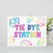 Tie Dye Station Sign | Handtekeningen van het vaar (Staand voorkant)