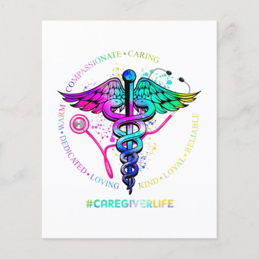 Tie Dye Stethoscope Caregiver Life Nursing Appreci Flyer (Voorkant)