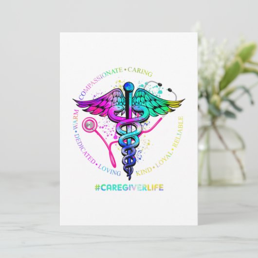 Tie Dye Stethoscope Caregiver Life Nursing Appreci Save The Date (Staand voorkant)