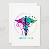 Tie Dye Stethoscope Caregiver Life Nursing Appreci Save The Date (Voorkant / Achterkant)