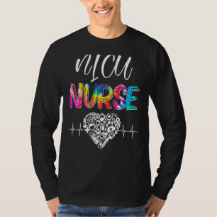 Tie Dye Stethoscope Nicu Nurse Day Nursing Scrub L T-shirt