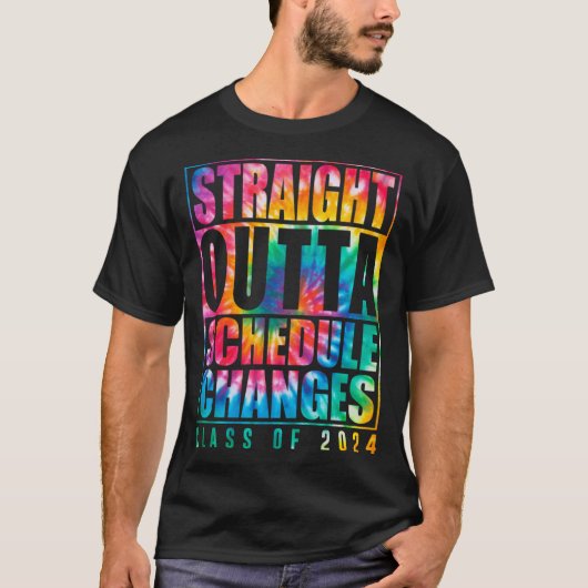 Tie Dye Straight Outta Schema Verandert Afstudeerd T-shirt (Voorkant)