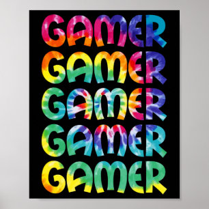 Tie Dye Style Gaming Videogame Mannen Jongens Tien Poster