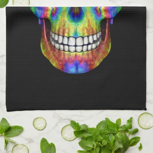 Tie Dye Sugar Skull Undode Zombie Theedoek (Gevouwen)
