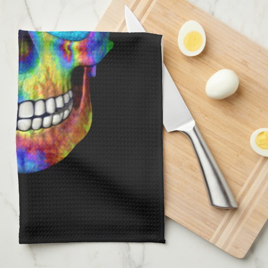Tie Dye Sugar Skull Undode Zombie Theedoek (Quarter Fold)