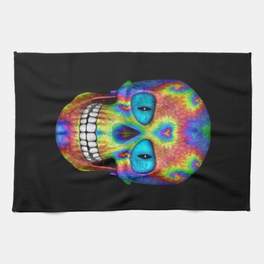 Tie Dye Sugar Skull Undode Zombie Theedoek (Horizontaal)