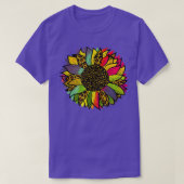 Tie Dye Sunflower Leopard Flower Power 60s 70s Hip T-shirt (Design voorkant)