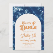 Tie Dye Surf Birthday Invitation | Partij Surf Kaart (Voorkant)