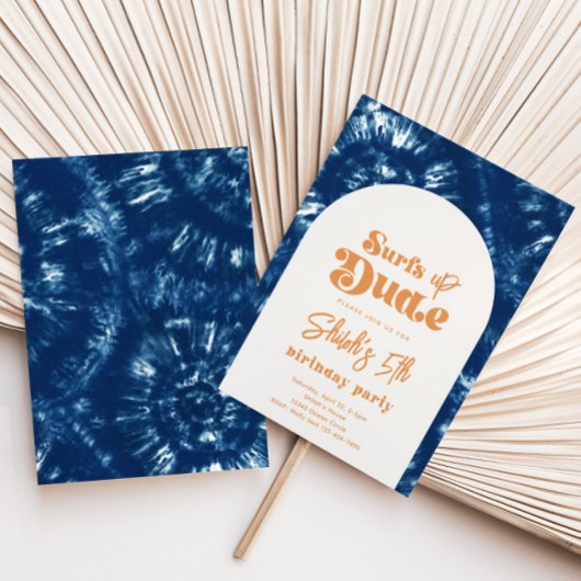 Tie Dye Surf Birthday Invitation | Partij Surf Kaart