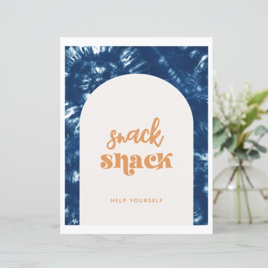 Tie Dye Surf Party | Snack Shack Sign (Staand voorkant)