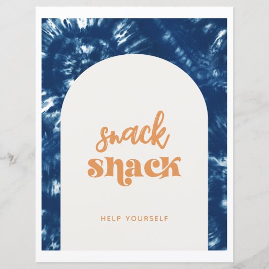 Tie Dye Surf Party | Snack Shack Sign (Voorkant)