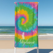 Tie Dye Swirl Abstract Retro Persoonlijke zomer Strandlaken