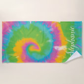 Tie Dye Swirl Abstract Retro Persoonlijke zomer Strandlaken (Voorkant)