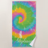 Tie Dye Swirl Abstract Retro Persoonlijke zomer Strandlaken (Voorkant)