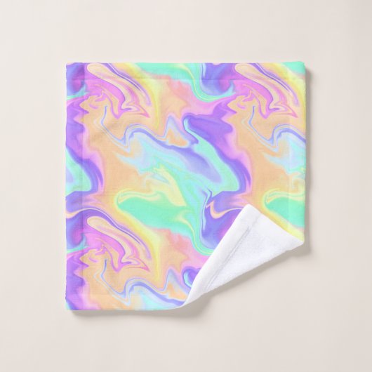 Tie Dye Swirl Marble Retro Groovy Bad Handdoek (Wasdoekje)