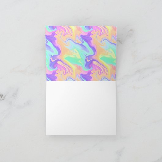 Tie Dye Swirl Marble Retro Groovy Bedankkaart (Binnen)