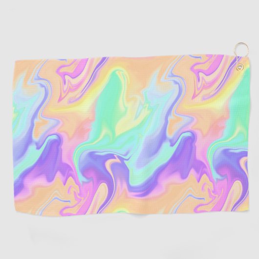 Tie Dye Swirl Marble Retro Groovy Golfhanddoek (Horizontaal)