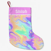 Tie Dye Swirl Marble Retro Groovy Kleine Kerstsok (Voorkant)