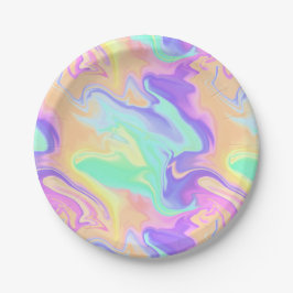Tie Dye Swirl Marble Retro Groovy Papieren Bordje
