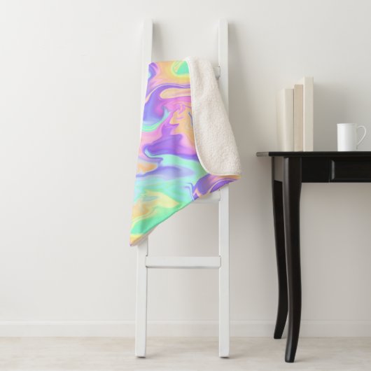 Tie Dye Swirl Marble Retro Groovy Sherpa Deken (In situ)