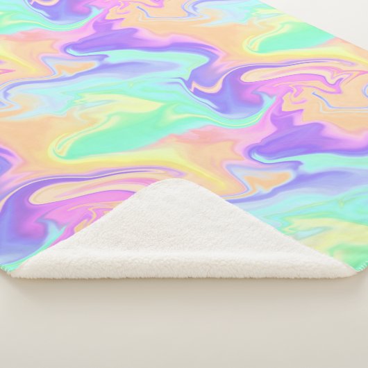 Tie Dye Swirl Marble Retro Groovy Sherpa Deken (3/4)