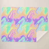 Tie Dye Swirl Marble Retro Groovy Sherpa Deken (Voorkant (horizontaal))