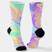 Tie Dye Swirl Marble Retro Groovy Sokken (Gebogen)