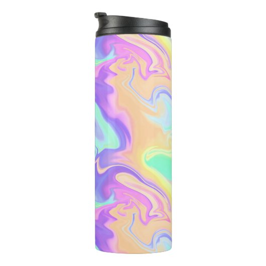 Tie Dye Swirl Marble Retro Groovy Thermosbeker (Geroteerd rechts)