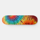 Tie Dye Swirl Monogram Persoonlijk Skateboard (Horizontaal)